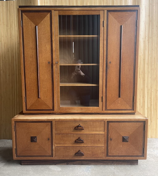 Art Deco Amsterdam School Buffet Cabinet / Bibliothèque