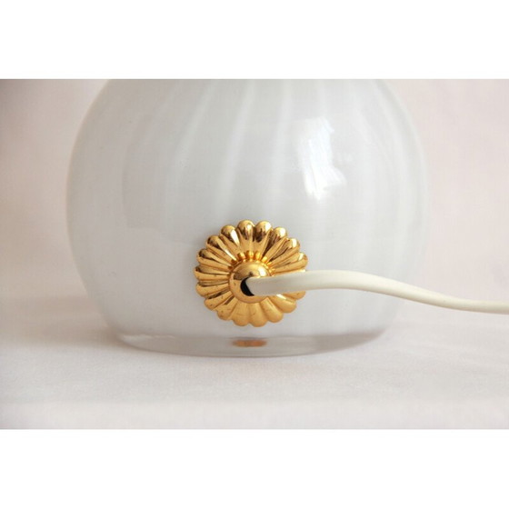 Image 1 of Lampe champignon vintage en verre de Murano avec tourbillon de gardénia, Italie, années 1970