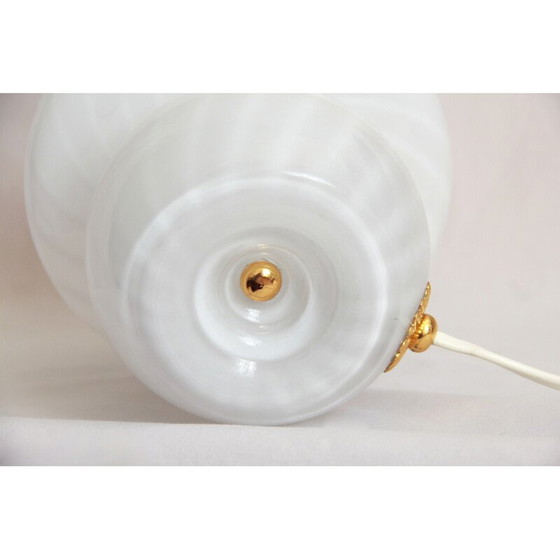 Image 1 of Lampe champignon vintage en verre de Murano avec tourbillon de gardénia, Italie, années 1970