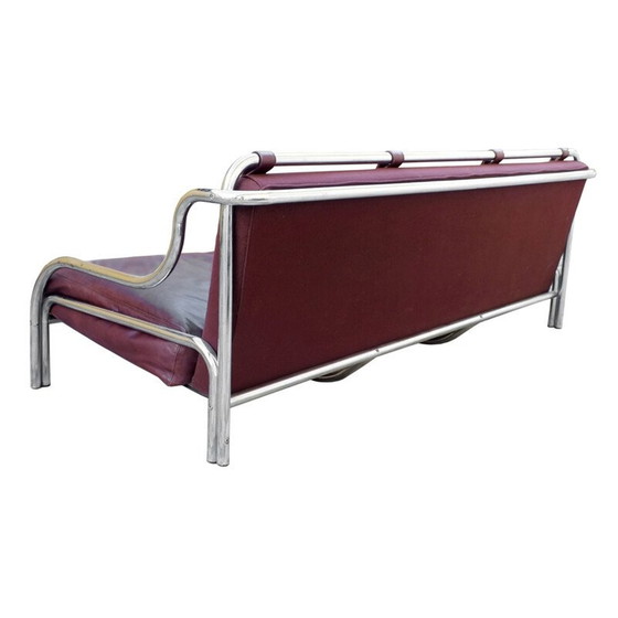 Image 1 of Paire de canapés vintage en chrome et cuir par Gae Aulenti pour Poltronova, Italie 1965