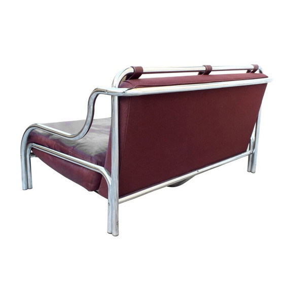 Image 1 of Paire de canapés vintage en chrome et cuir par Gae Aulenti pour Poltronova, Italie 1965