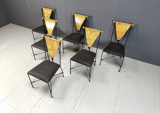 Image 1 of Ensemble de 6 chaises de salle à manger post-modernes, 1970S