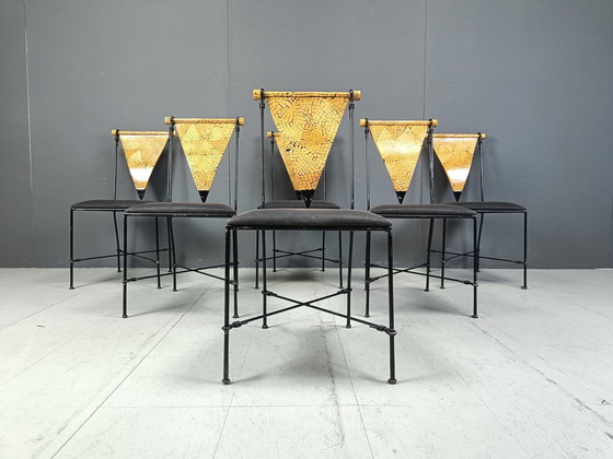 Image 1 of Ensemble de 6 chaises de salle à manger post-modernes, 1970S