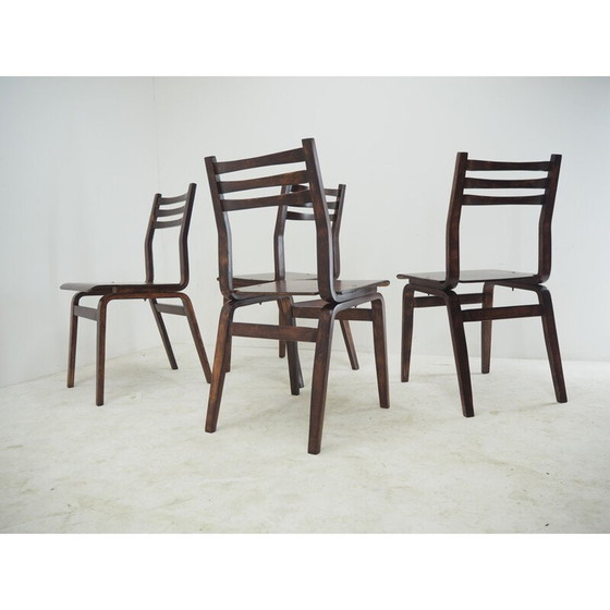 Image 1 of Ensemble de 4 chaises de salle à manger du milieu du siècle par Ludvík Volák, Tchécoslovaquie années 1960