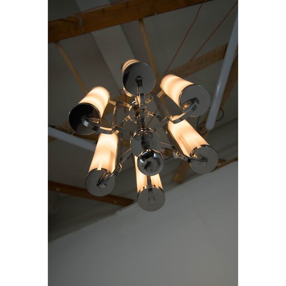 Image 1 of Lustre tubulaire bauhaus chromé, 1930