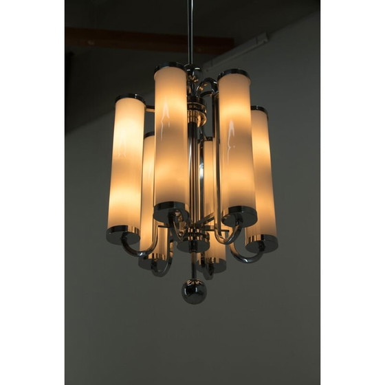 Image 1 of Lustre tubulaire bauhaus chromé, 1930
