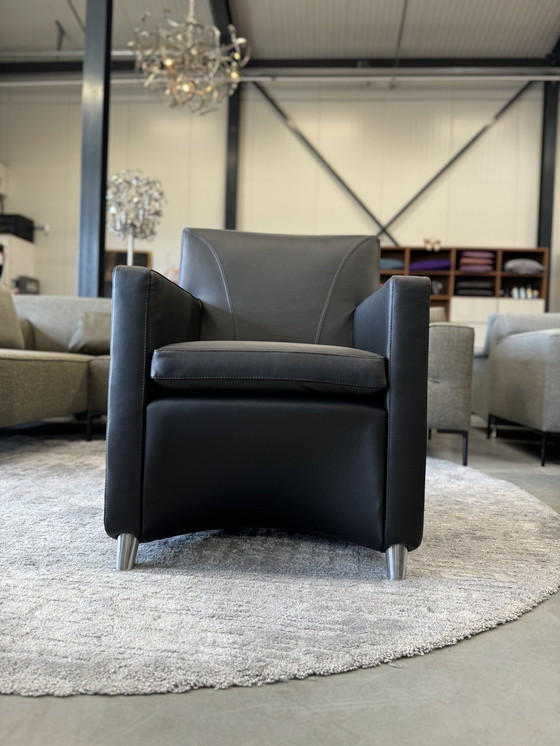 Image 1 of Leolux Dolcinea Fauteuil en cuir noir