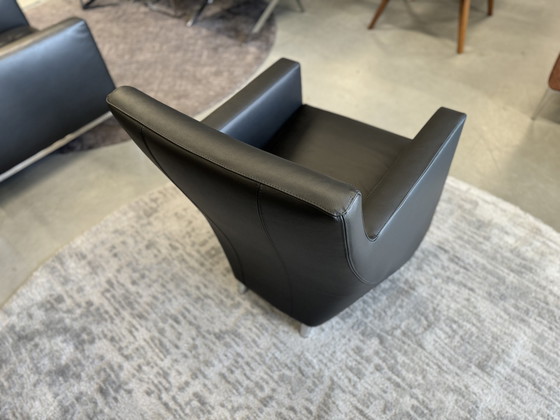 Image 1 of Leolux Dolcinea Fauteuil en cuir noir