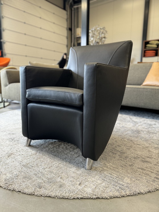 Image 1 of Leolux Dolcinea Fauteuil en cuir noir