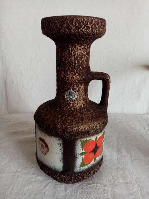 Vase Cruche Fat Lava Allemand U/Uebelacker Keramik 60S(23.50Cm)