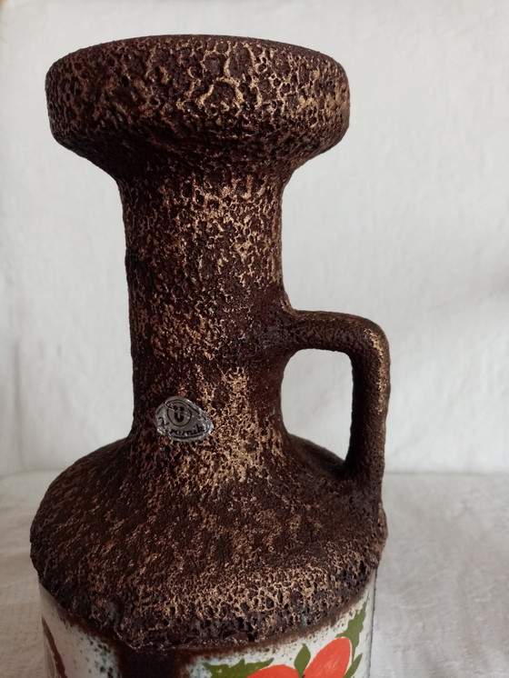 Image 1 of Vase Cruche Fat Lava Allemand U/Uebelacker Keramik 60S(23.50Cm)
