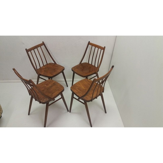 Image 1 of Ensemble de 4 chaises de salle à manger vintage conçues par Antonín Šuman, années 1966