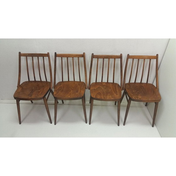 Image 1 of Ensemble de 4 chaises de salle à manger vintage conçues par Antonín Šuman, années 1966
