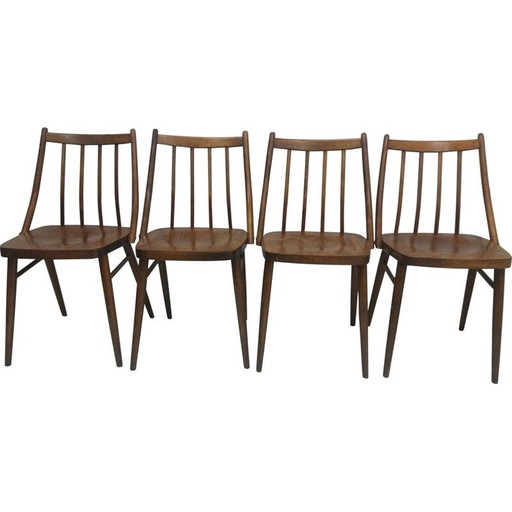 Ensemble de 4 chaises de salle à manger vintage conçues par Antonín Šuman, années 1966