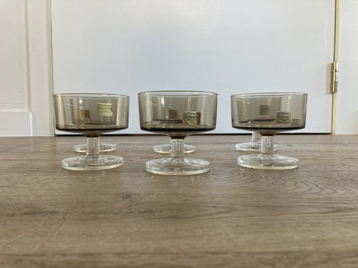 Set 'Cavalier Suede' Verres à dessert brun-gris avec autocollant Luminarc 6Pièces