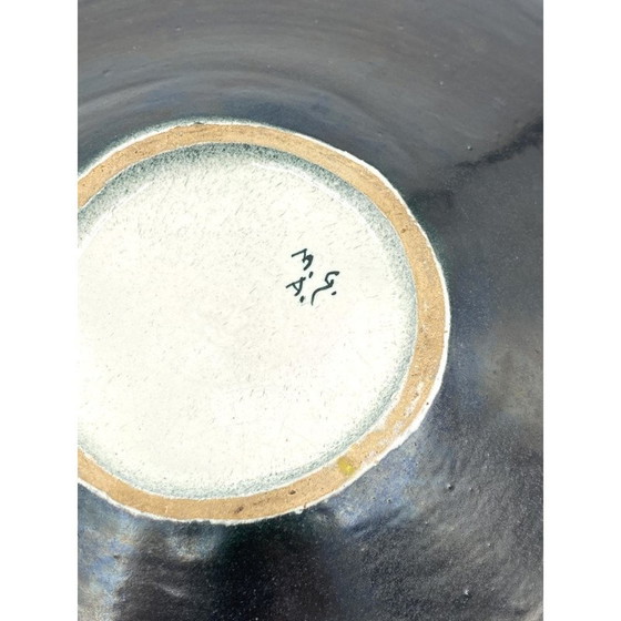 Image 1 of Assiette en céramique verte du milieu du siècle par Giuseppe Mazzotti pour Albisola, Italie, années 1960