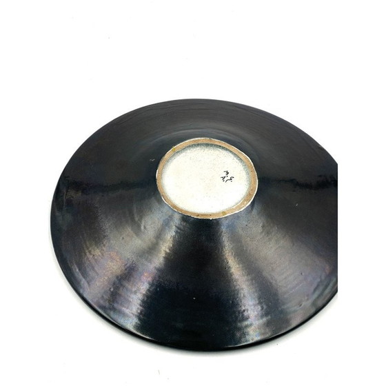 Image 1 of Assiette en céramique verte du milieu du siècle par Giuseppe Mazzotti pour Albisola, Italie, années 1960