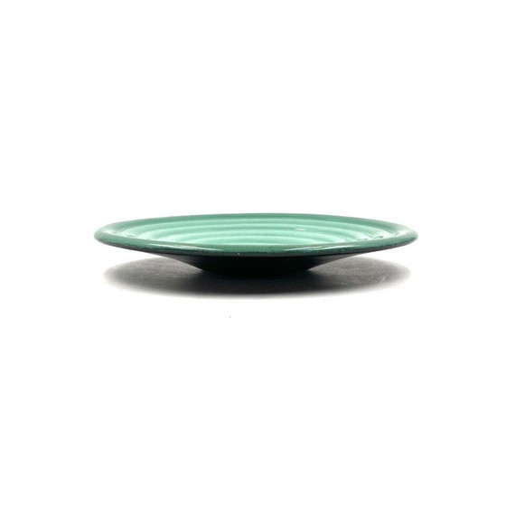 Image 1 of Assiette en céramique verte du milieu du siècle par Giuseppe Mazzotti pour Albisola, Italie, années 1960