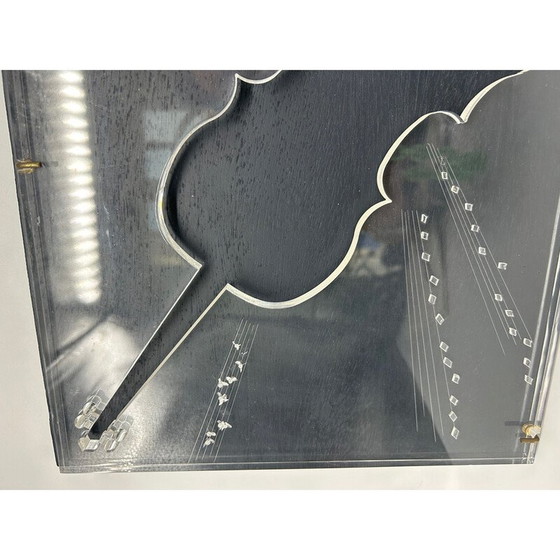 Image 1 of Tableau vintage en plexiglas avec un violon sculpté
