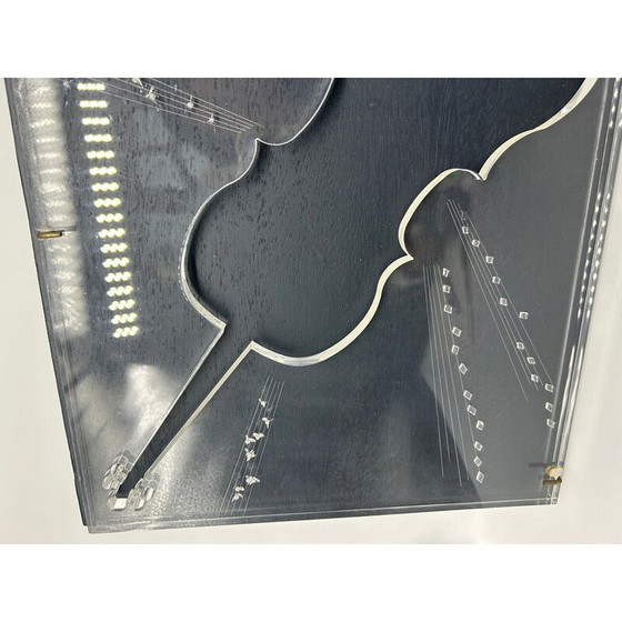 Image 1 of Tableau vintage en plexiglas avec un violon sculpté