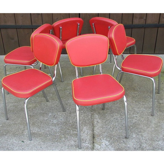 Image 1 of Ensemble de 6 chaises vintage Goin, Allemagne 1980
