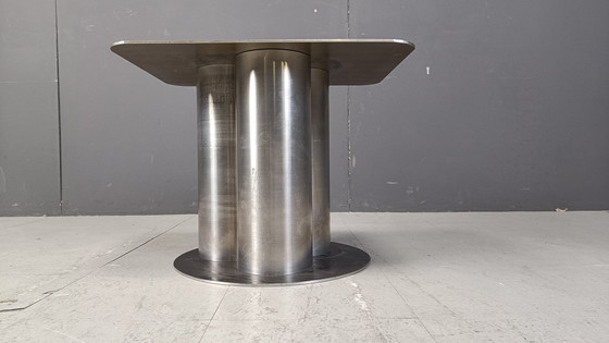 Image 1 of Table d'appoint brutaliste en métal gravé, 1970