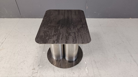Image 1 of Table d'appoint brutaliste en métal gravé, 1970