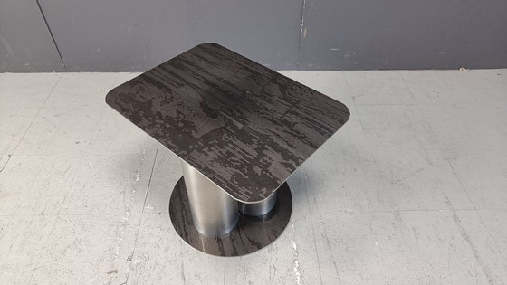 Image 1 of Table d'appoint brutaliste en métal gravé, 1970