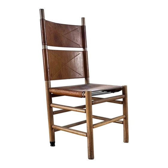 Image 1 of Ensemble de 5 chaises de salle à manger Kentucky vintage par Carlo Scarpa pour Bernini, 1977