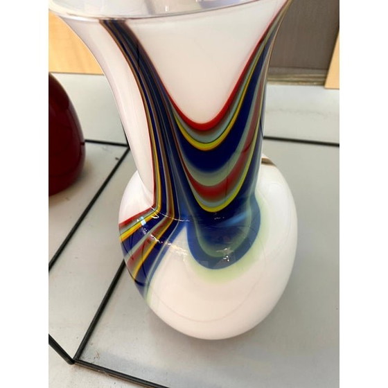Image 1 of Contemporain Murrine Murano Glass With Multicolored Vase Venini Style