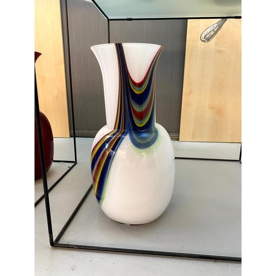 Image 1 of Contemporain Murrine Murano Glass With Multicolored Vase Venini Style