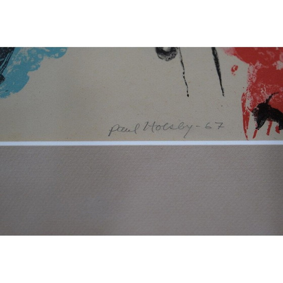 Image 1 of Lithographie abstraite vintage encadrée de Paul Holsby, 1960