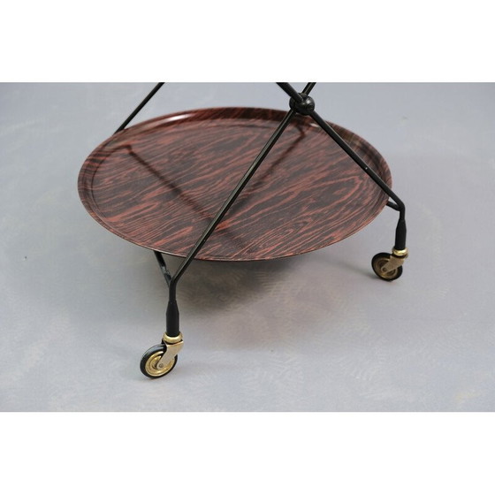 Image 1 of Chariot de bar vintage en bois de rose pour Nybro, Suède 1950