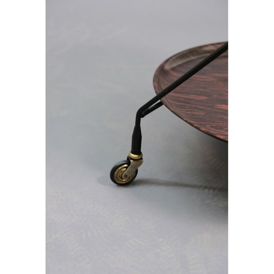 Image 1 of Chariot de bar vintage en bois de rose pour Nybro, Suède 1950