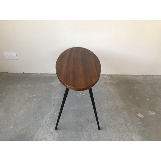 Image 1 of Table basse vintage en teck et métal, France 1950