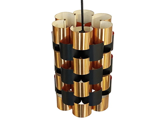 Image 1 of Suspension en cuivre par Werner Schou pour Coronell Elektro. Danemark 1960S