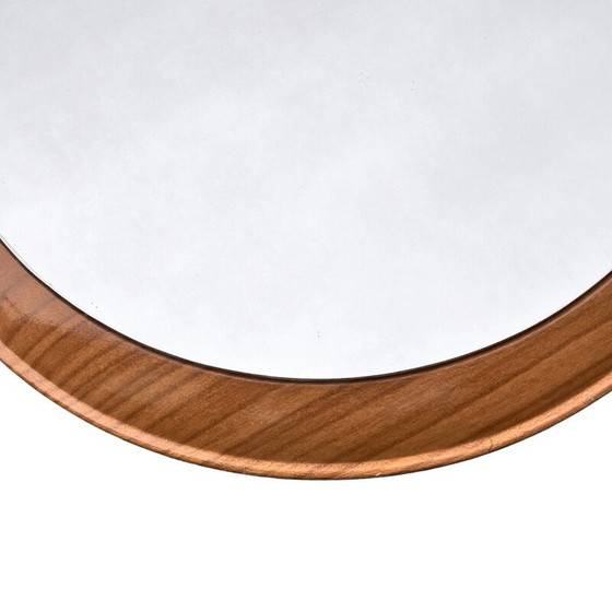 Image 1 of Miroir mural rond vintage en plastique et verre pour Veb Spanplatten Werk Gotha, Allemagne 1970