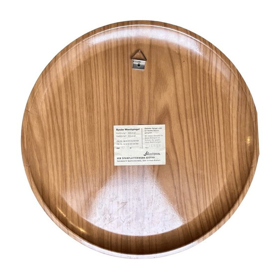 Image 1 of Miroir mural rond vintage en plastique et verre pour Veb Spanplatten Werk Gotha, Allemagne 1970