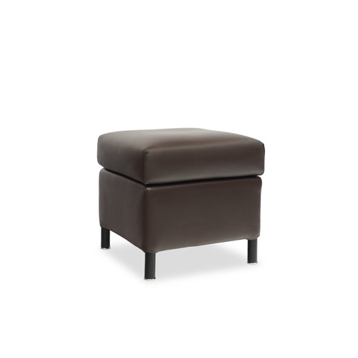 Wittmann Aura Tabouret | Cuir Marron Ottomane