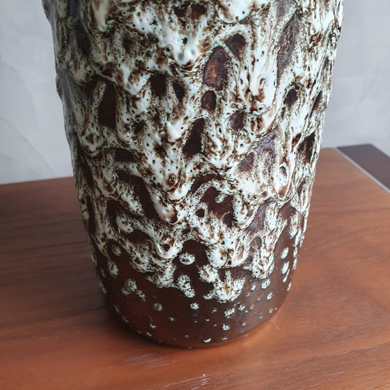 Image 1 of Vase vintage en lave grasse avec gouttes de glaçure