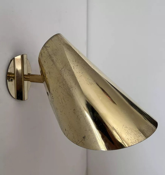 Image 1 of Applique Vintage Orientable, Laiton Massif, Suède 1970