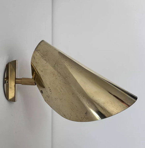 Image 1 of Applique Vintage Orientable, Laiton Massif, Suède 1970
