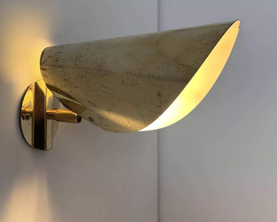Image 1 of Applique Vintage Orientable, Laiton Massif, Suède 1970