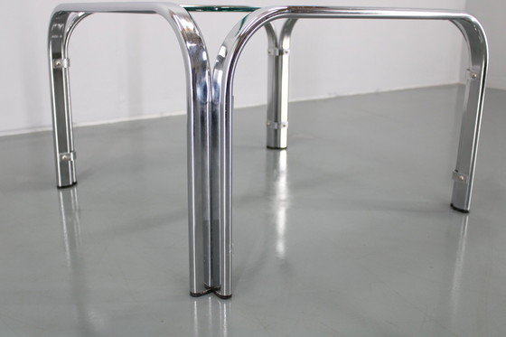 Image 1 of Table basse carrée en verre italienne des années 1970