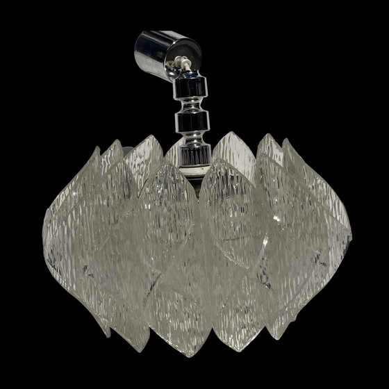 Image 1 of Lustre en verre glacé acrylique, Allemagne, années 1970