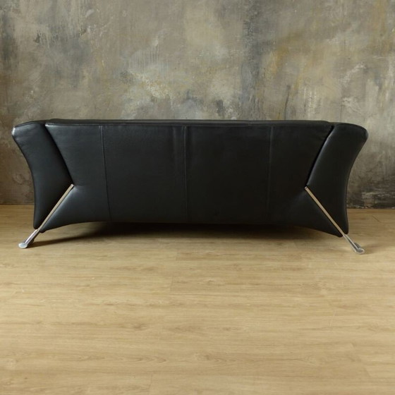 Image 1 of Canapé vintage 2 places en cuir noir par Rolf Benz 2000