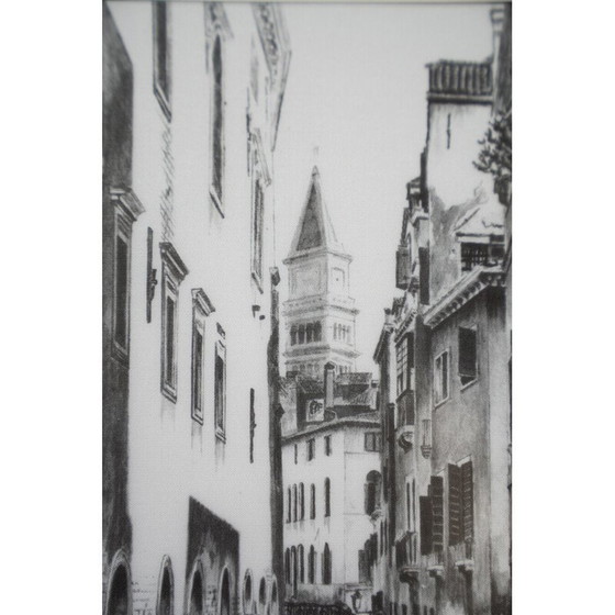 Image 1 of Paire de sérigraphies vintage en bois et verre de Nicholas d'Amico, 1980
