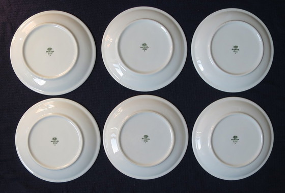 Image 1 of 6 Südmilch Assiette plate blanche rouge Ø 19 cm