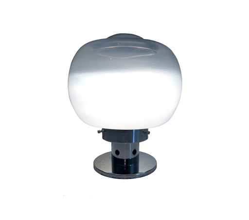 Lampe De Table Vintage • Acier & Verre • Murano • Space Age • 1970