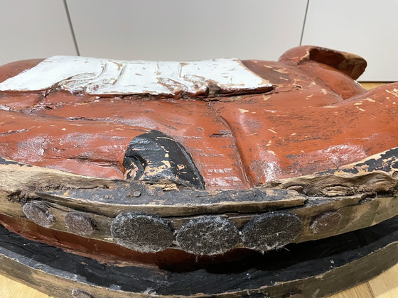 Image 1 of Porc antique du début du 20e siècle. Spécimen unique indonésien, fabriqué à la main.